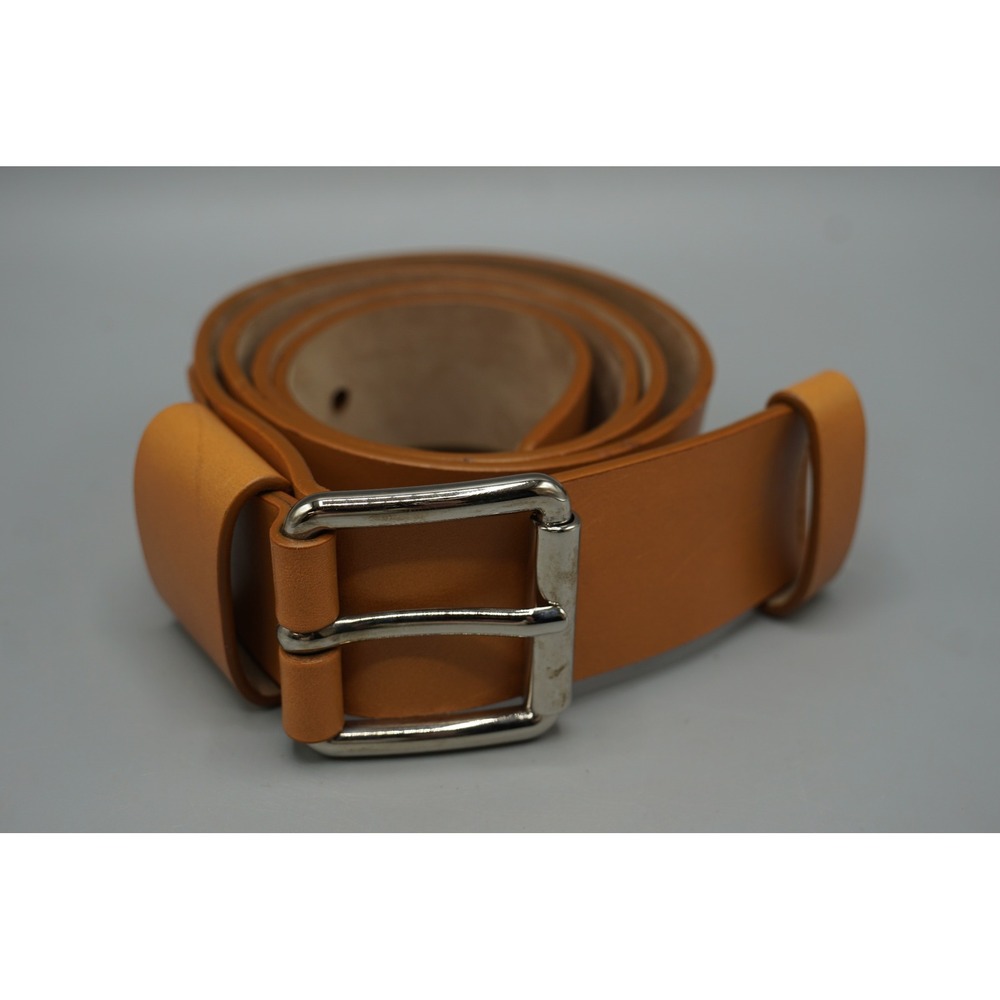 Michael Kors Tan Leather Belt Made in Italy Silver Buckle Womens Size Medium